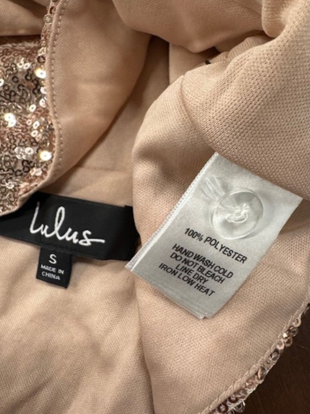 NWT Lulus Alicia Rose Gold Sequin Ruffled Two-Piece Dress (size S) - Picture 10 of 11